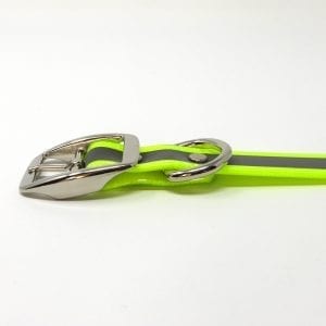 K-9 Komfort 1 Inch Reflective Neon Yellow D Ring Collar