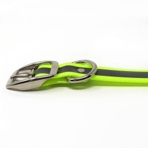 K-9 Komfort 1 Inch Reflective Neon Yellow Center Ring Collar