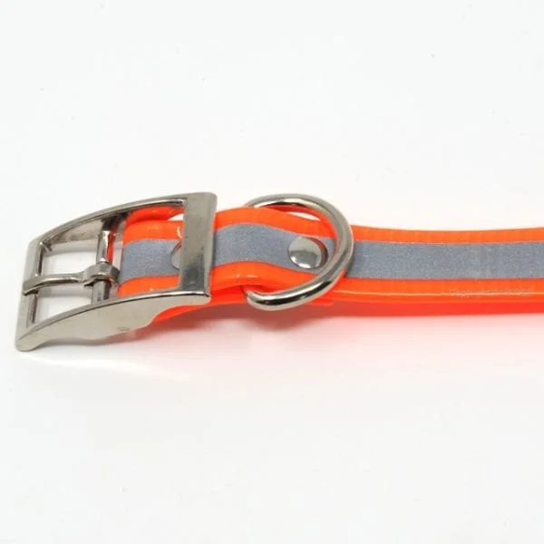 3/4 Inch Reflective Orange Center Ring Collar