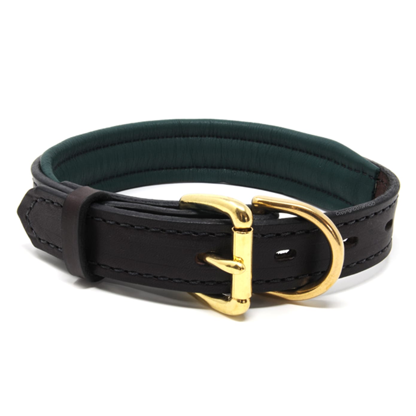 Hunter Green Padded Leather Collar - Front Range Gun Dog