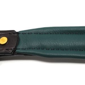 1 Inch Mahogany Hunter Green Padded Leather Collar