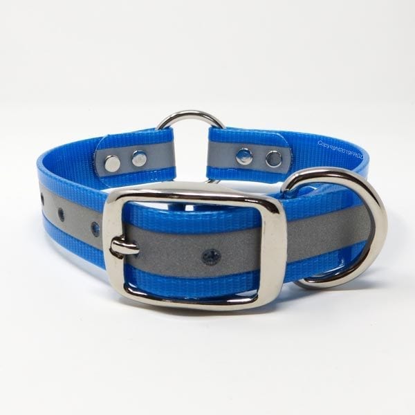 1 Inch Reflective Light Blue Center Ring Collar