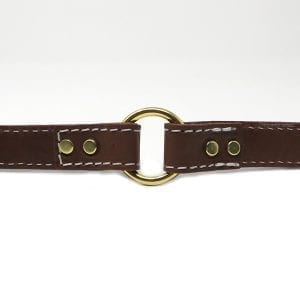 1 Inch 2 Ply Leather Center Ring Collar Brass