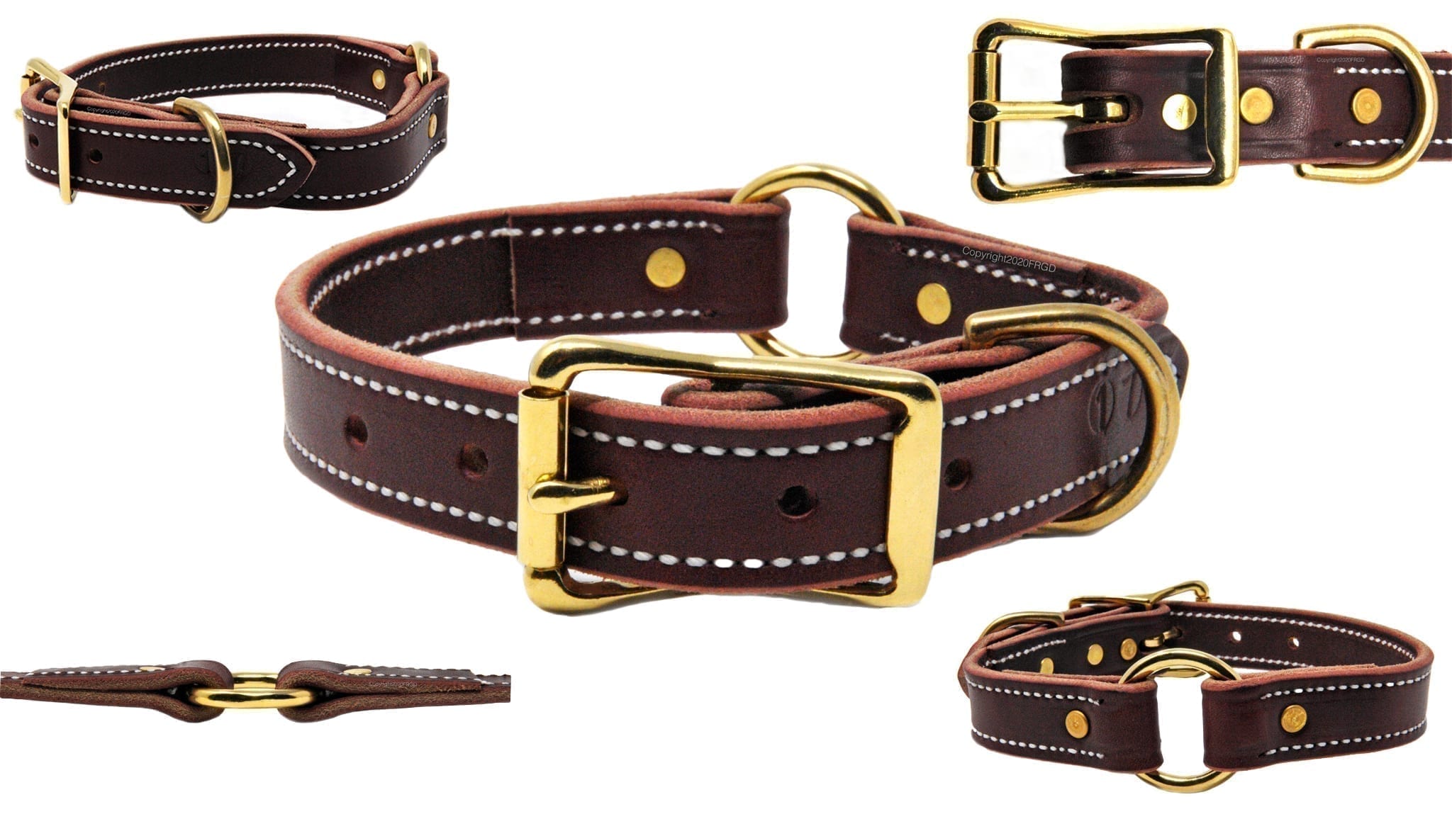 1 Inch Burgundy Leather Center Ring Collar - Front Range Gun Dog