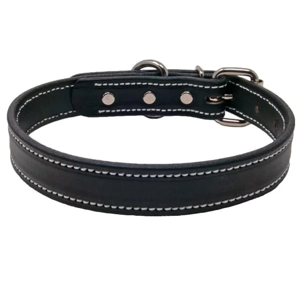 Premium Black Leather Collar