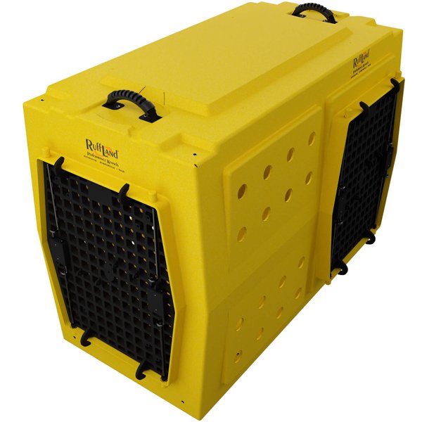 Ruff Land Kennels XL Double Door Right Side Entry Sunflower Yellow